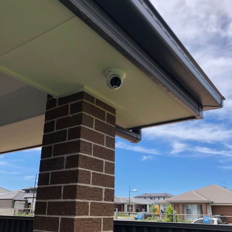 Atlas Sec installation — Camera on brick pillar